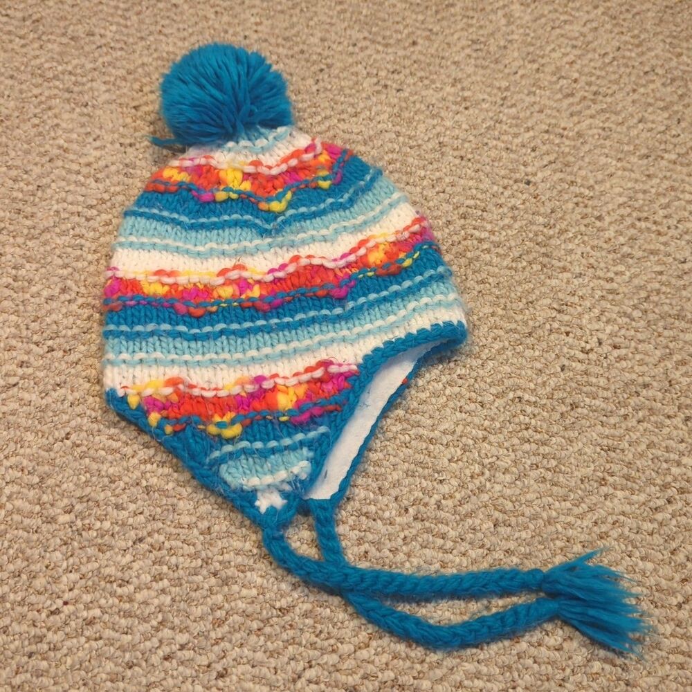 Screamer Winter Hat Ear Flaps Colorful 90s Ski Snowboard USA